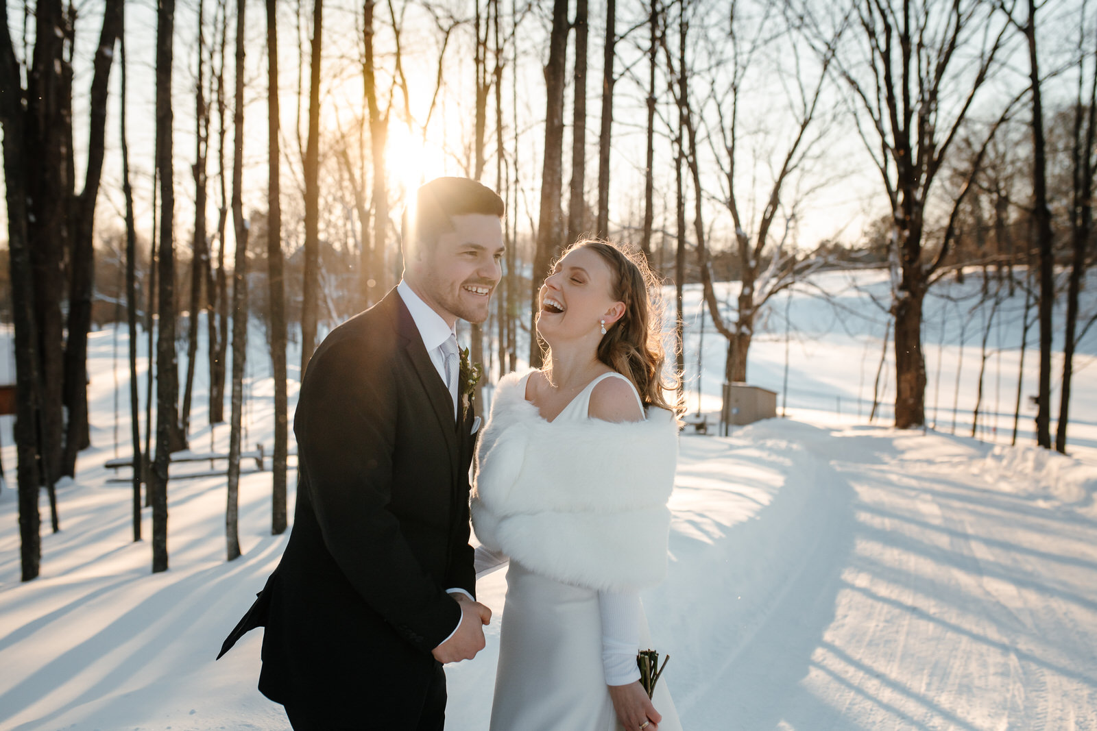 Mariage en hiver dans la nature de Knowlton