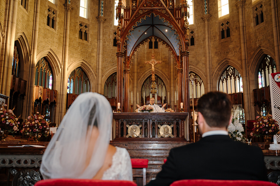 Wedding ceremony at Sainte-Cécile Basilica-Cathedral in Salaberry-de-Valleyfield, Quebec