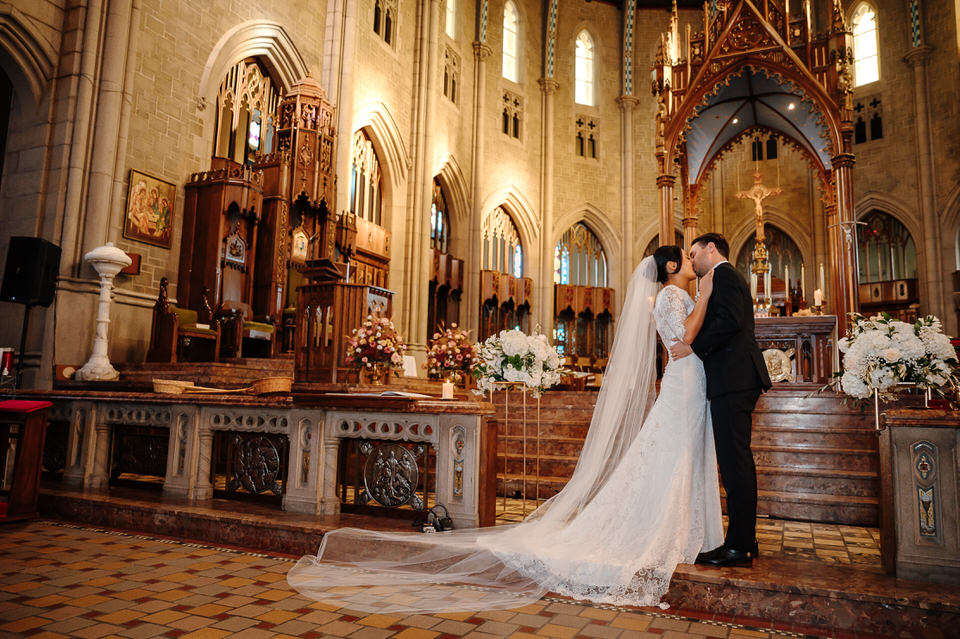 Wedding ceremony at Sainte-Cécile Basilica-Cathedral in Salaberry-de-Valleyfield, Quebec